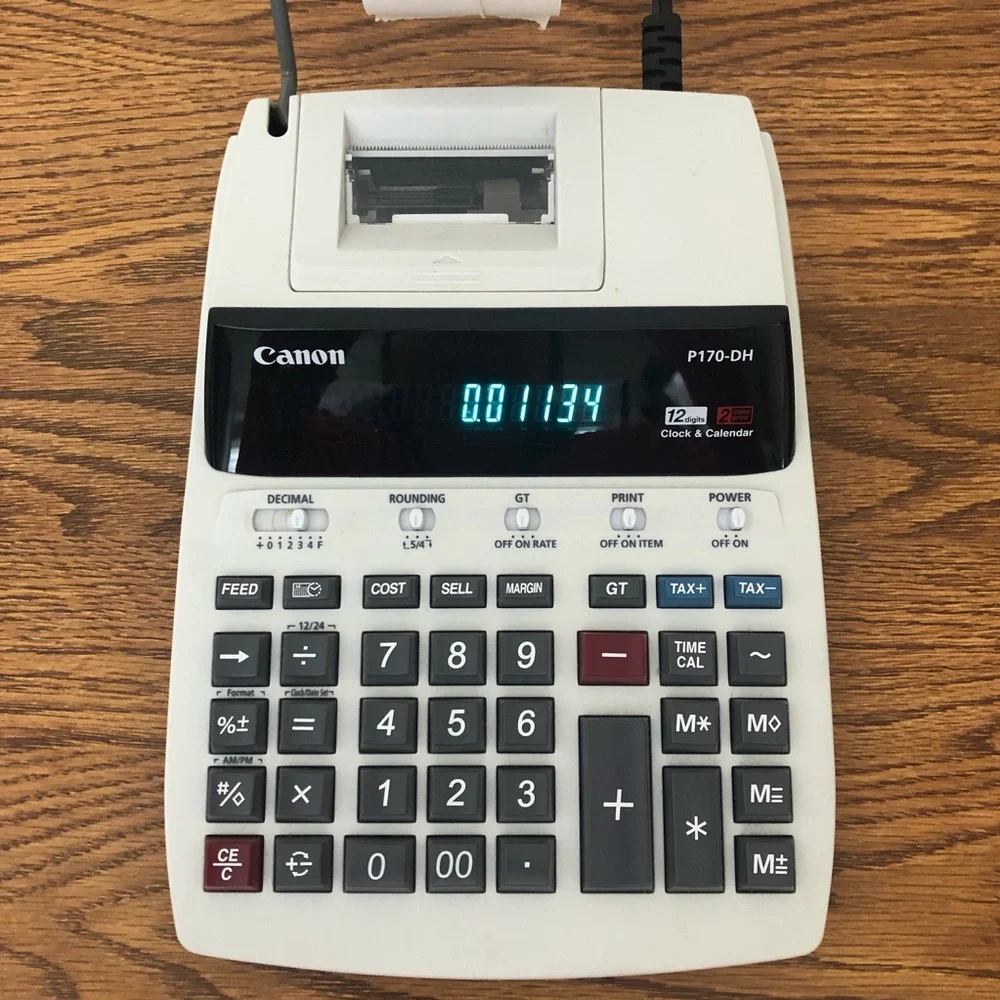 Canon P170DH3 12 Digit Desktop Printing Calculator Multi-Function Professional